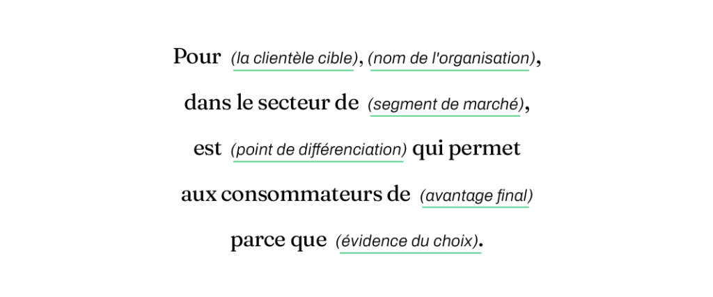 Énoncé de positionnement format texte
